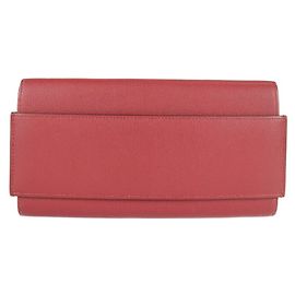 Hermès Cartera Larga Hermes Passan en Rouge Grenat Roja