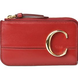 Rotes Leder-Münzgeldbörse Chloé Rot