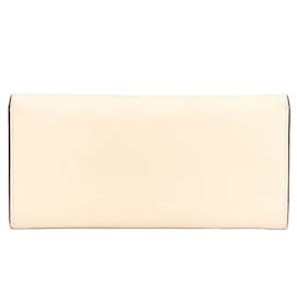 Fendi-Fendi Bi-Fold Leather Wallet-Beige