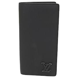 Louis Vuitton-Louis Vuitton Portefeuille Brazza NM Grain Leather Black Wallet-Black