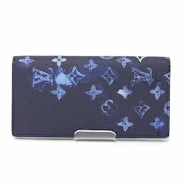 Louis Vuitton-Louis Vuitton Portefeuille Brazza NM Watercolor Monogram Blue-Blue