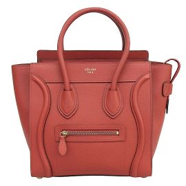 Céline Celine Luggage Micro Handbag Red