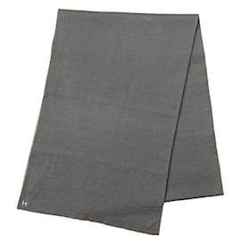 Hermès-Hermes Gray Cashmere and Silk Stole-Brown