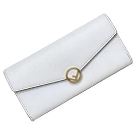 Fendi-Fendi Bifold Long Wallet-White,Golden