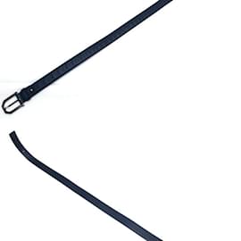Bulgari-Bvlgari Navy Leather Belt-Navy blue