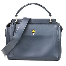 Fendi Dotcom Leather Handbag Navy blue
