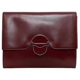 Hermès-Pochette en cuir Bordeaux Hermes-Bordeaux