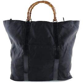Borsa Tote Gucci Bamboo Marrone Nero
