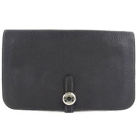 Hermès Hermes Dogon GM Togo Long Wallet Navy blue