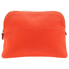 Hermès-Pochette Bolide MM en toile de coton orange-Orange