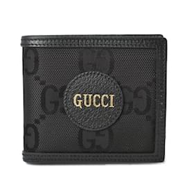 Gucci-Gucci Bi-Fold Wallet in Black GG Leather-Black