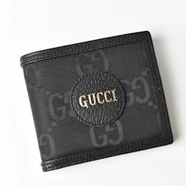 Gucci-Gucci Bi-Fold Wallet in Black GG Leather-Black