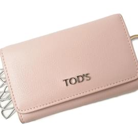 Tod's-Tod's Leather Key Case in Light Pink-Pink