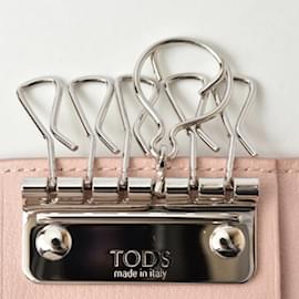 Tod's-Tod's Leather Key Case in Light Pink-Pink