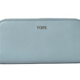 Tod's Light Blue Leather Long Wallet Light blue