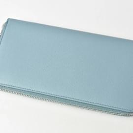 Tod's-Tod's Light Blue Leather Long Wallet-Light blue