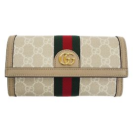 Gucci Ophidia GG Continental Geldbörse Weiß Beige