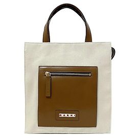 Bolsa tote bicolor Marni Marrom Branco