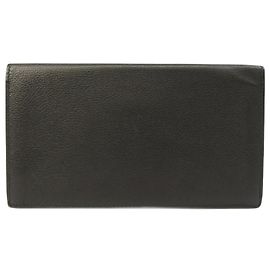 Hermès Cartera larga de seda twill en cuero Hermes Citizen Gris