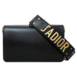 Pochette en cuir noir Christian Dior Noir