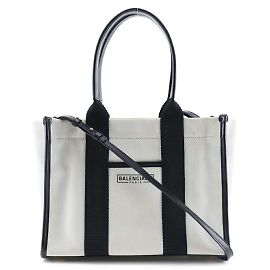 Borsa Tote Balenciaga Hardware Piccola Nero Bianco
