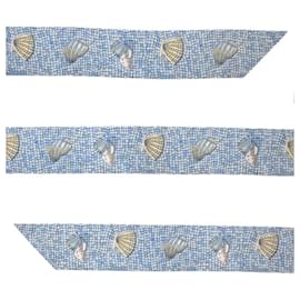 Hermès-Hermes Blue Silk Scarf-Blue