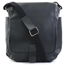 Christian Dior-Dior Homme Black PVC Shoulder Bag-Black