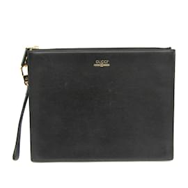 Gucci-Pochette en cuir Gucci Logo Mark 547613-Noir