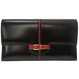 Hermès-Pochette en cuir box noir Hermes Etri Belt-Noir