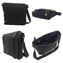 Christian Dior-Christian Dior Black Canvas and Leather Messenger Bag-Black