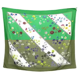 Hermès-Hermes Green Cotton Scarf-Green