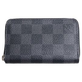 Porta-moedas Zippy Damier Graphite Louis Vuitton Marrom Preto Damier ebene