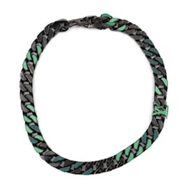 Louis Vuitton-Louis Vuitton Collier Chain Links Patches Necklace-Black,Green