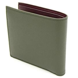 Bulgari-Bvlgari Bi-fold Wallet in Bordeaux and Khaki-Dark red,Khaki