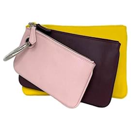 Fendi-Pochette Fendi Clutch Bag Triplet-Rose,Bordeaux,Jaune