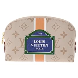 Louis Vuitton-Pochette Monogram Louis Vuitton Imprimé Tique Beige-Beige