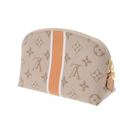 Louis Vuitton-Pochette Monogram Louis Vuitton Imprimé Tique Beige-Beige