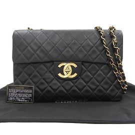 Borsa a spalla Chanel Matelassé 34 Coco Mark con catena Nero