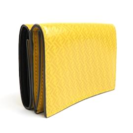 Fendi-Fendi Yellow Leather Trifold Wallet-Yellow