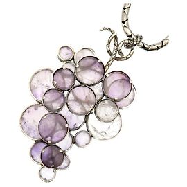 Bottega Veneta Traubenamethyst Halskette Silber