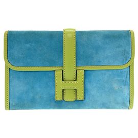 Bolsa Clutch Hermès Jige Mini Dobris Outro Turquesa