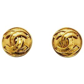 Pendientes redondos Coco vintage de Chanel Dorado