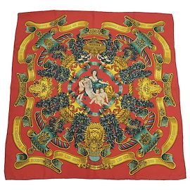 Bufanda Hermès Carré 90 Roja Verde