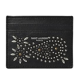 Saint Laurent-Saint Laurent Black Leather Card Case-Black