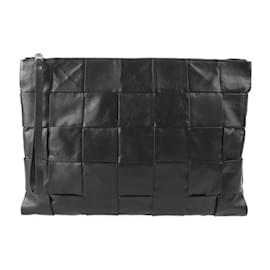 Bottega Veneta-Bottega Veneta Maxi Intrecciato Pochette-Noir