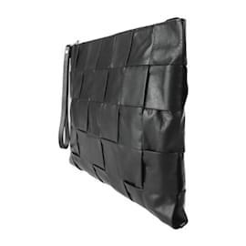 Bottega Veneta-Bottega Veneta Maxi Intrecciato Pochette-Noir