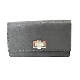 Fendi-Fendi Selleria Peekaboo Long Bifold Wallet-Brown