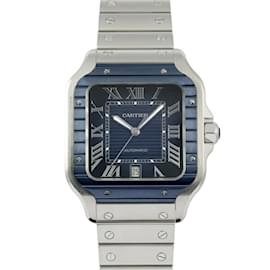 Cartier-Cartier Santos Large WSSA0048 Blue Dial Watch-Silvery