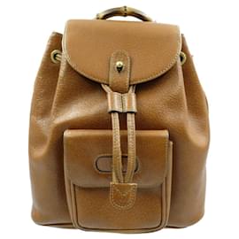 Gucci-Gucci Bamboo Leather Mini Rucksack Backpack-Brown