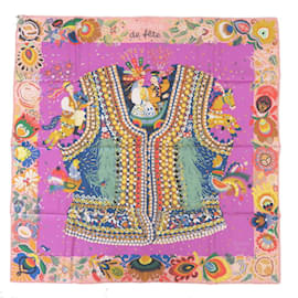 Hermès-Hermes Carre 90 Costume de Fete Silk Scarf-Pink,Purple